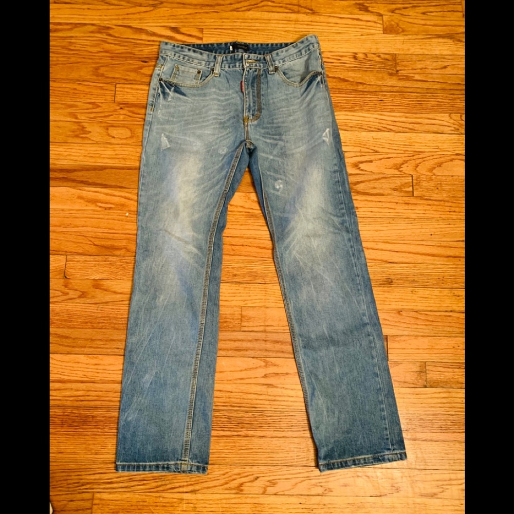 DSQUARED2 Indigo Selvedge Distressed Jeans